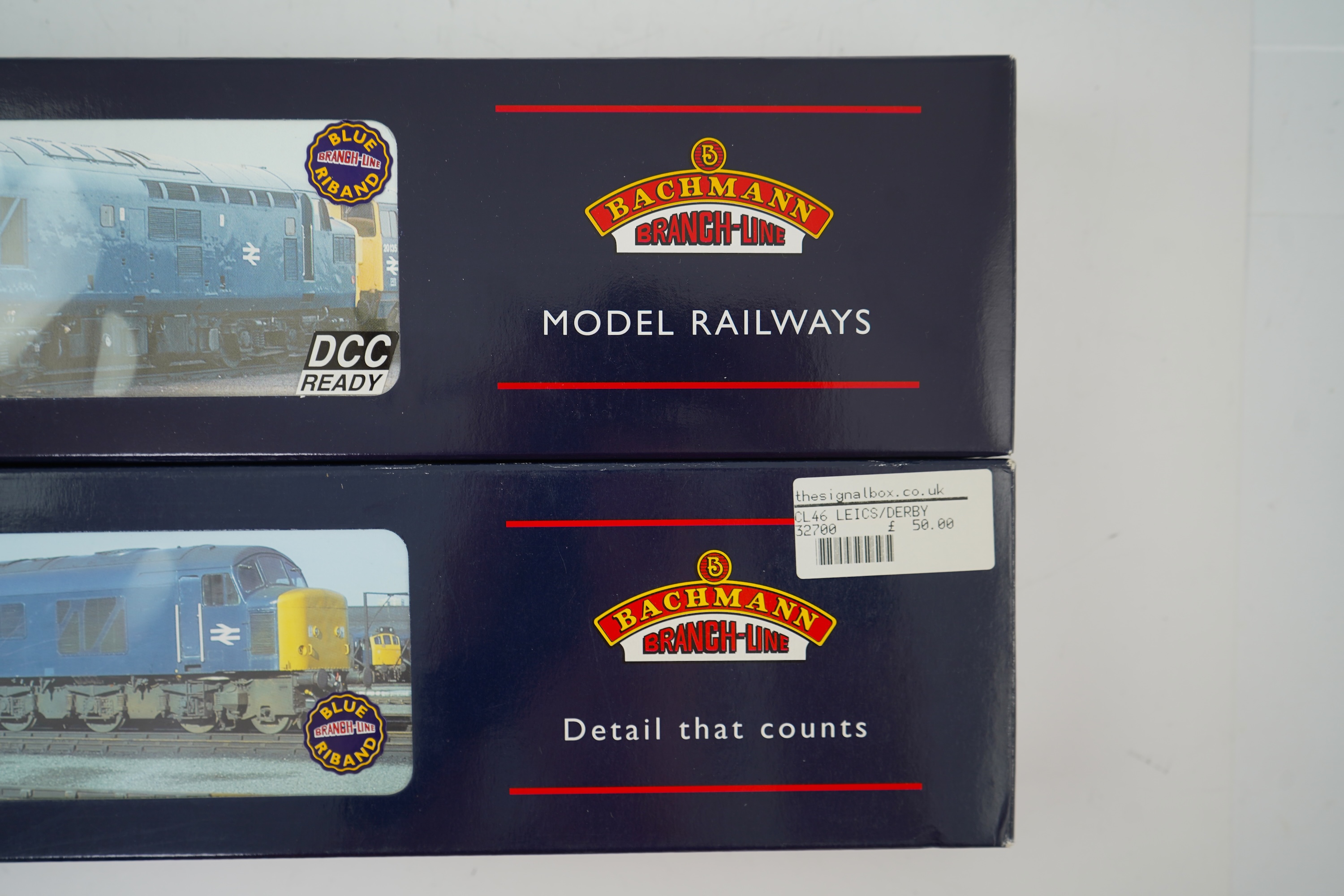 Two boxed Bachmann Branchline 00 gauge railway BR diesel locomotives; a class 46 1Co-Co1, Leicestershire & Derbyshire Yeomanry D163, (32-700), together with a class 37 Co-Co, D6626, (32-778)